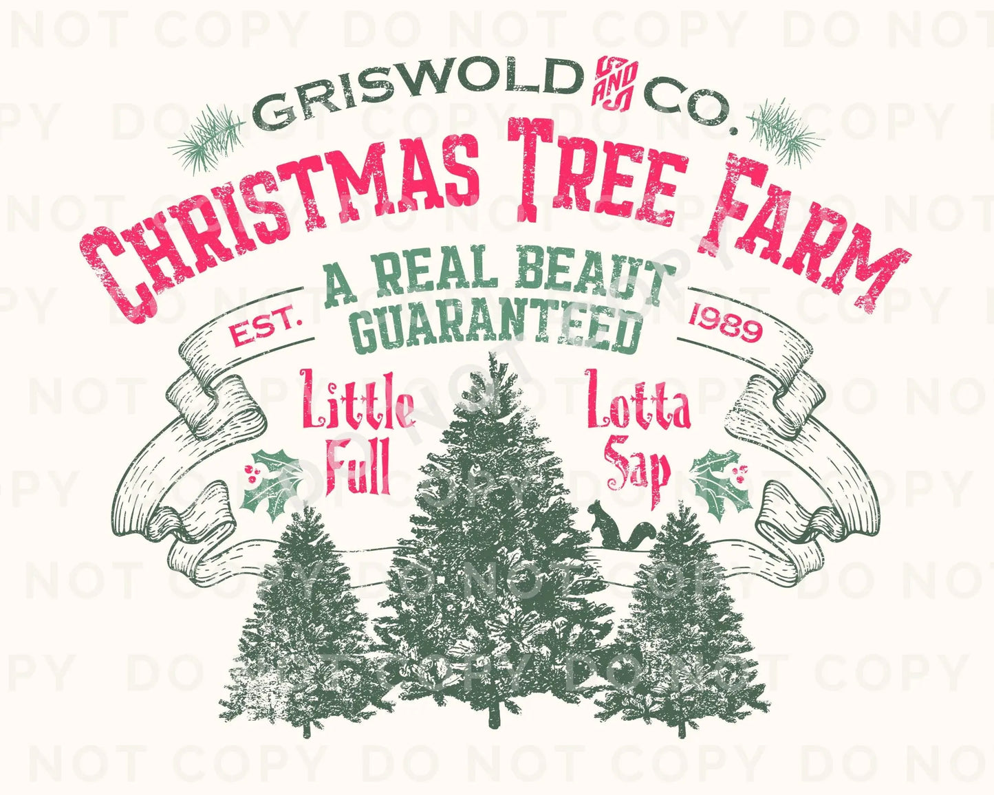DTF Transfers, Ready to Press, T-shirt Transfers, Heat Transfer, Direct to Film, Movie, Funny, Vacation, Griswold and Co Christmas Tree Farm