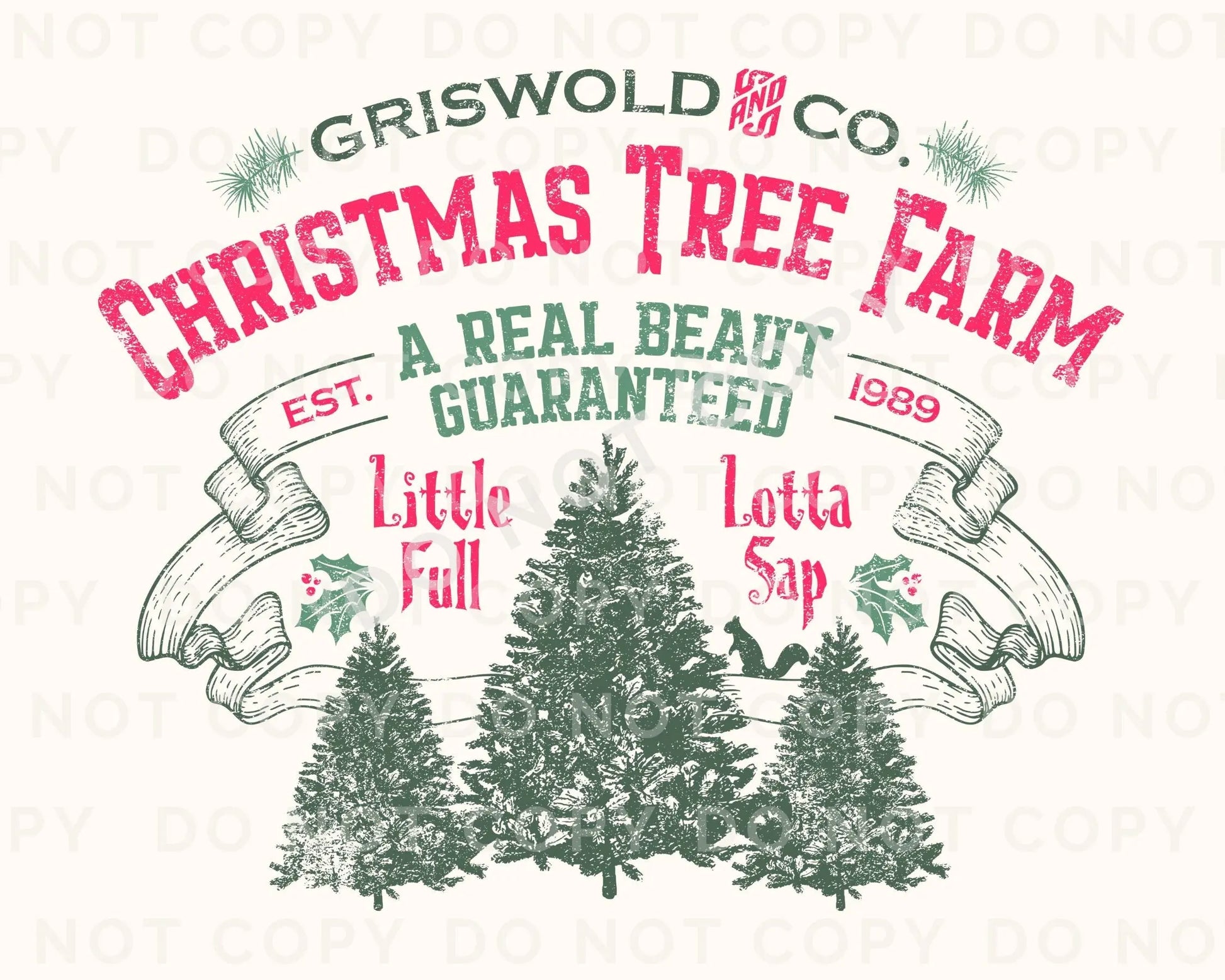 DTF Transfers, Ready to Press, T-shirt Transfers, Heat Transfer, Direct to Film, Movie, Funny, Vacation, Griswold and Co Christmas Tree Farm