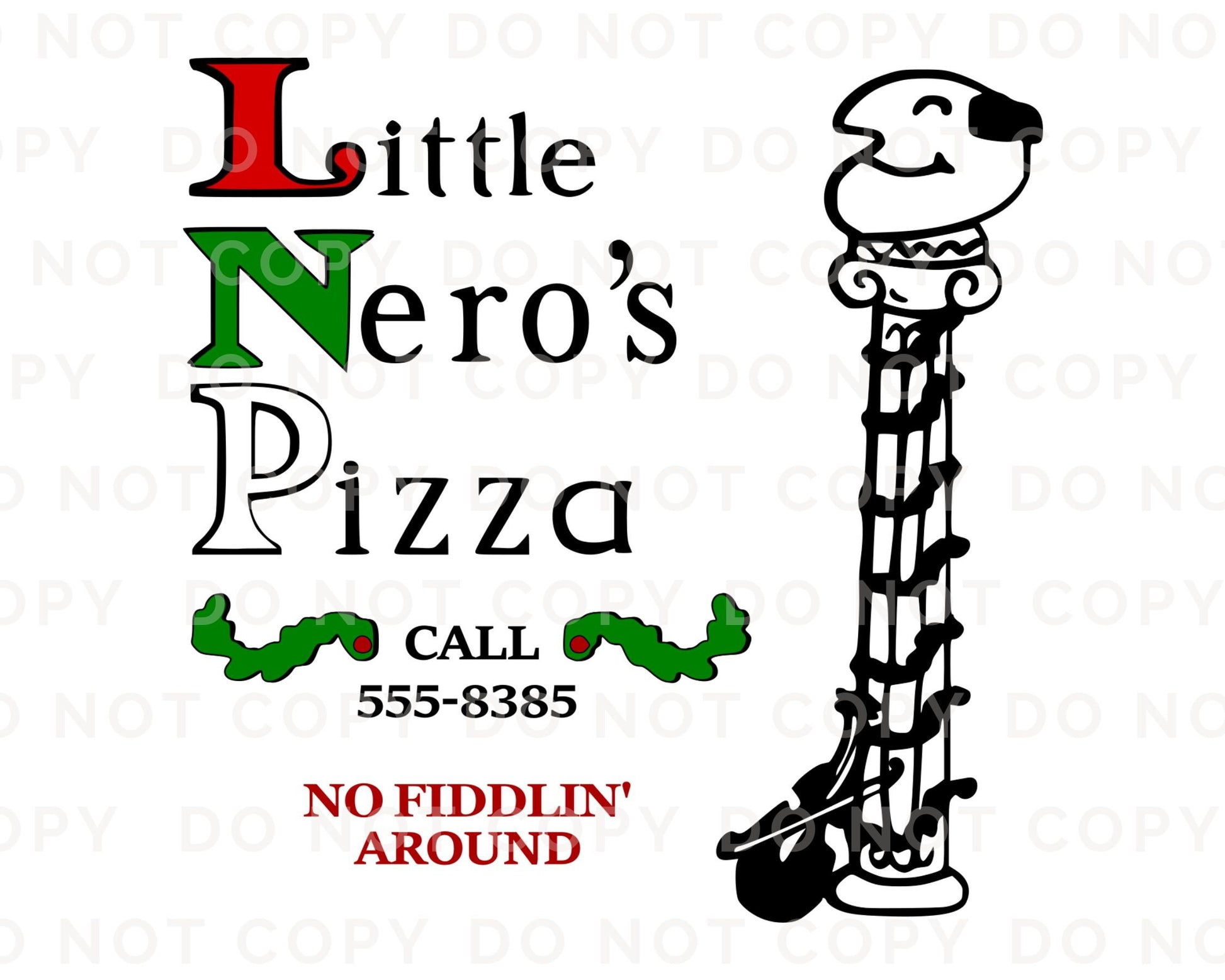 DTF Transfers, Ready to Press, T-shirt Transfers, Custom, Heat Transfer, Direct to Film, Funny, Christmas Movie, Little Nero's Pizza