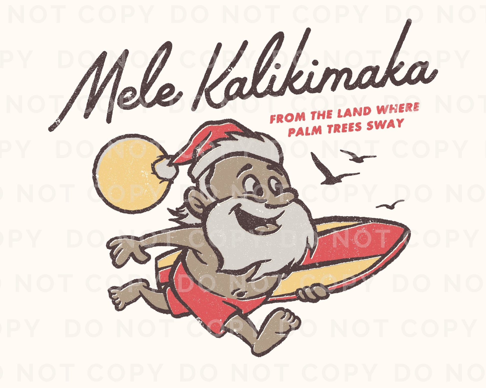 DTF Transfers, Ready to Press, T-shirt Transfers, Custom, Heat Transfer, Direct to Film, Christmas Song, Santa, Hawaii, Mele Kalikimaka