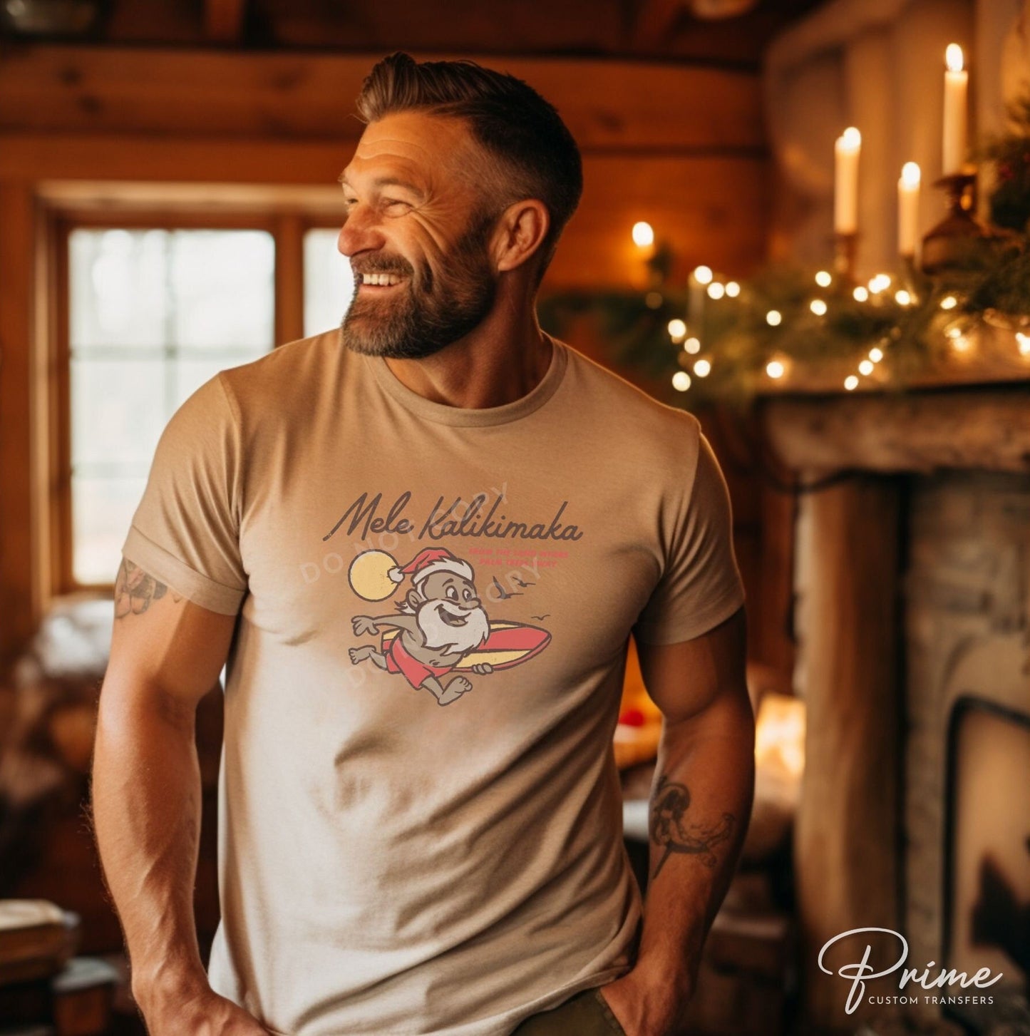 DTF Transfers, Ready to Press, T-shirt Transfers, Custom, Heat Transfer, Direct to Film, Christmas Song, Santa, Hawaii, Mele Kalikimaka