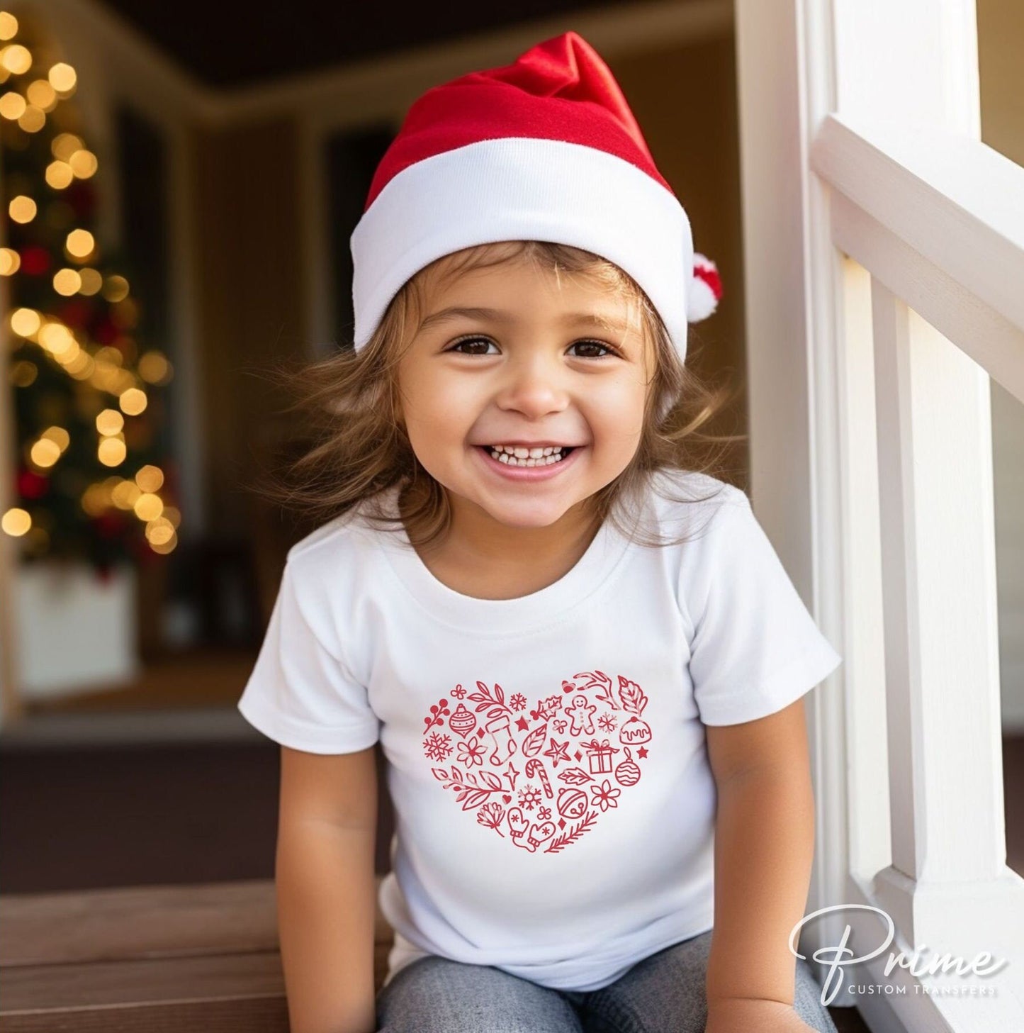 DTF Transfers, Ready to Press, T-shirt Transfers, Heat Transfer, Direct to Film, Love, Snowflake, Gingerbread, Red Christmas Heart Collage