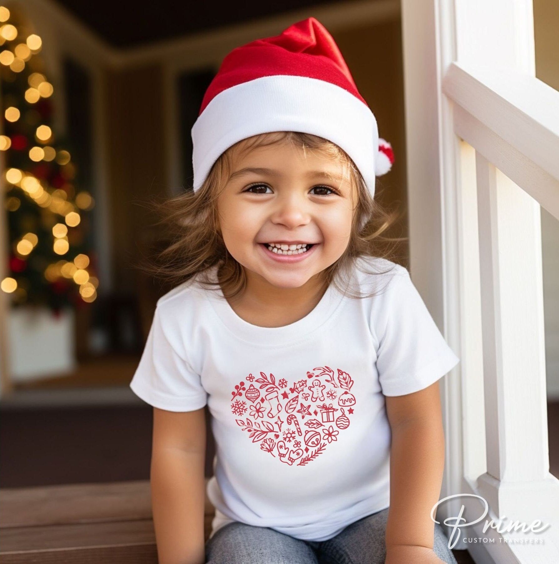 DTF Transfers, Ready to Press, T-shirt Transfers, Heat Transfer, Direct to Film, Love, Snowflake, Gingerbread, Red Christmas Heart Collage