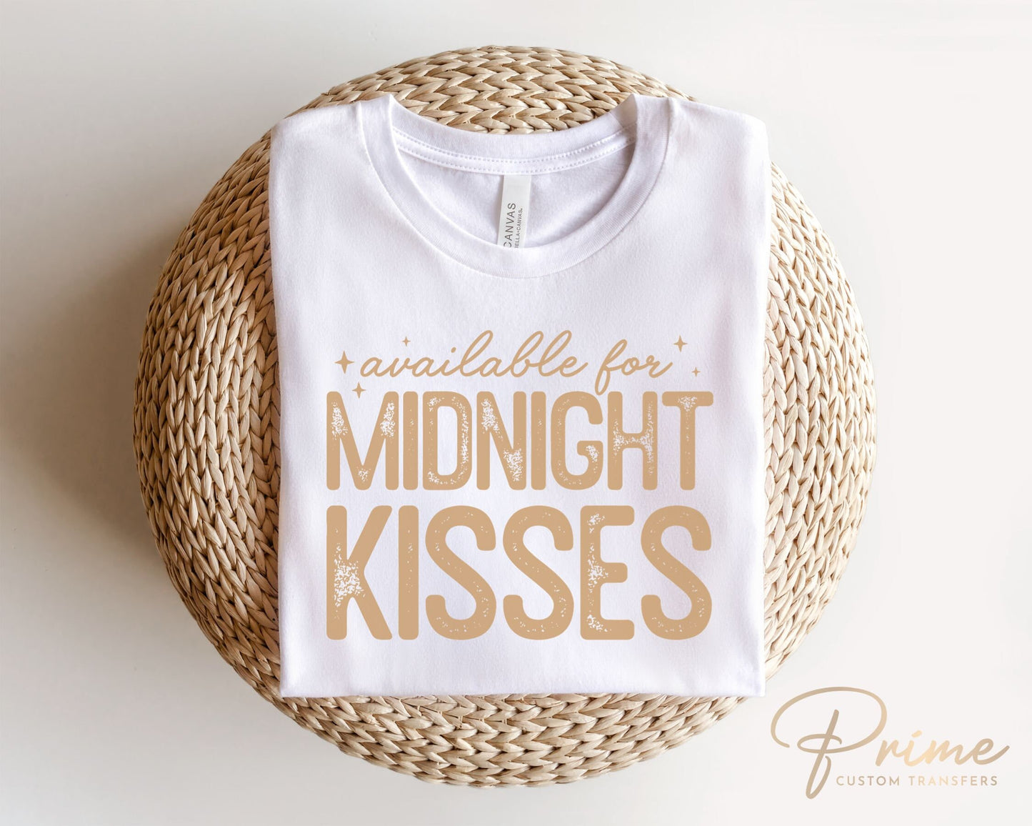 DTF Transfers, Ready to Press, T-shirt Transfers, Heat Transfer, Direct to Film, Holiday, Party, Happy New Years Eve, 2024, Midnight Kisses