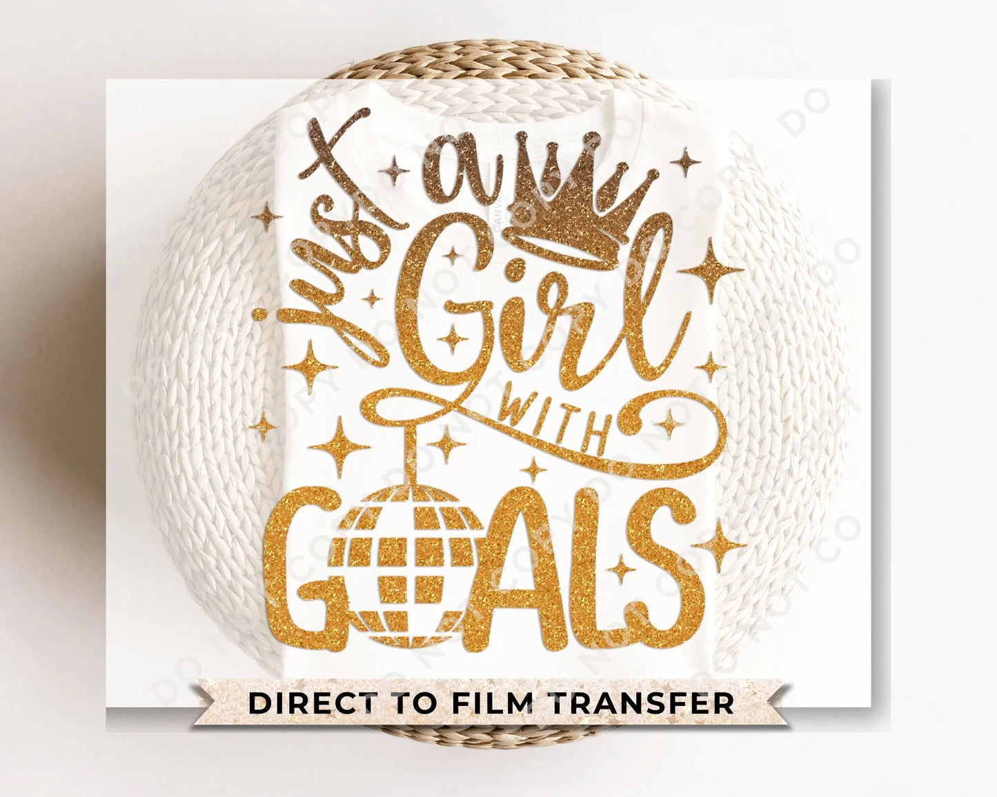 DTF Transfers, Ready to Press, T-shirt Transfers, Heat Transfer, Direct to Film, Holiday, Party, Midnight, New Year, Just a Girl with Goals