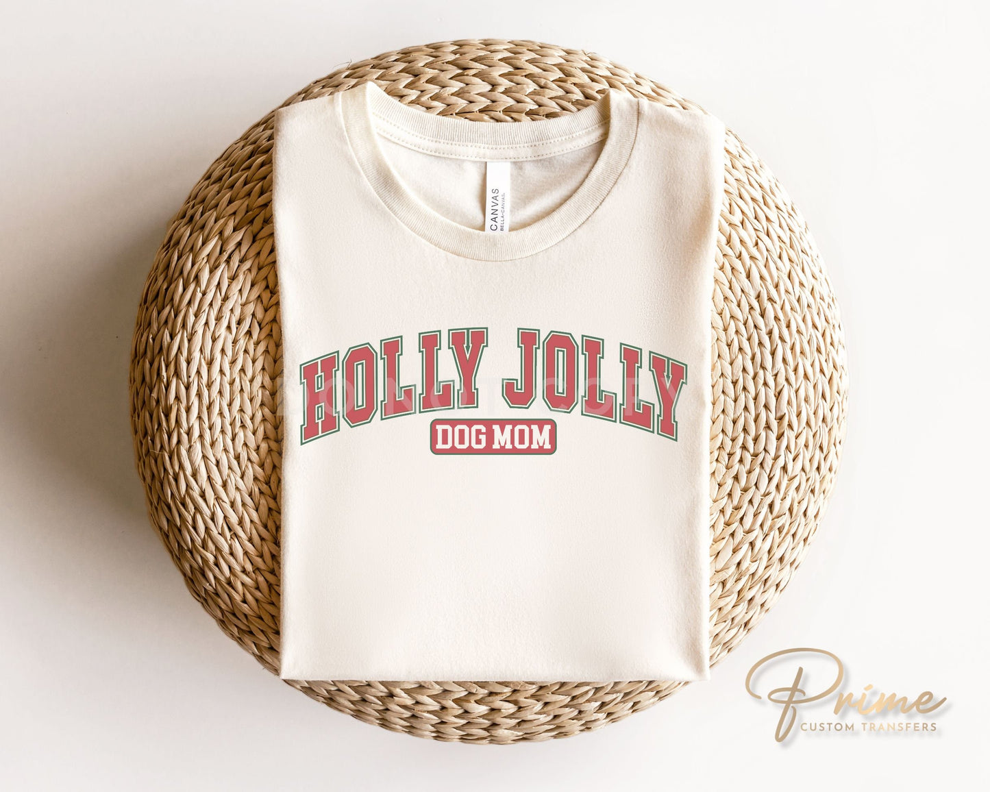 DTF Transfers, Ready to Press, T-shirt Transfers, Heat Transfer, Direct to Film, Custom, Christmas, Pets, Mama, Holly Jolly Dog Mom