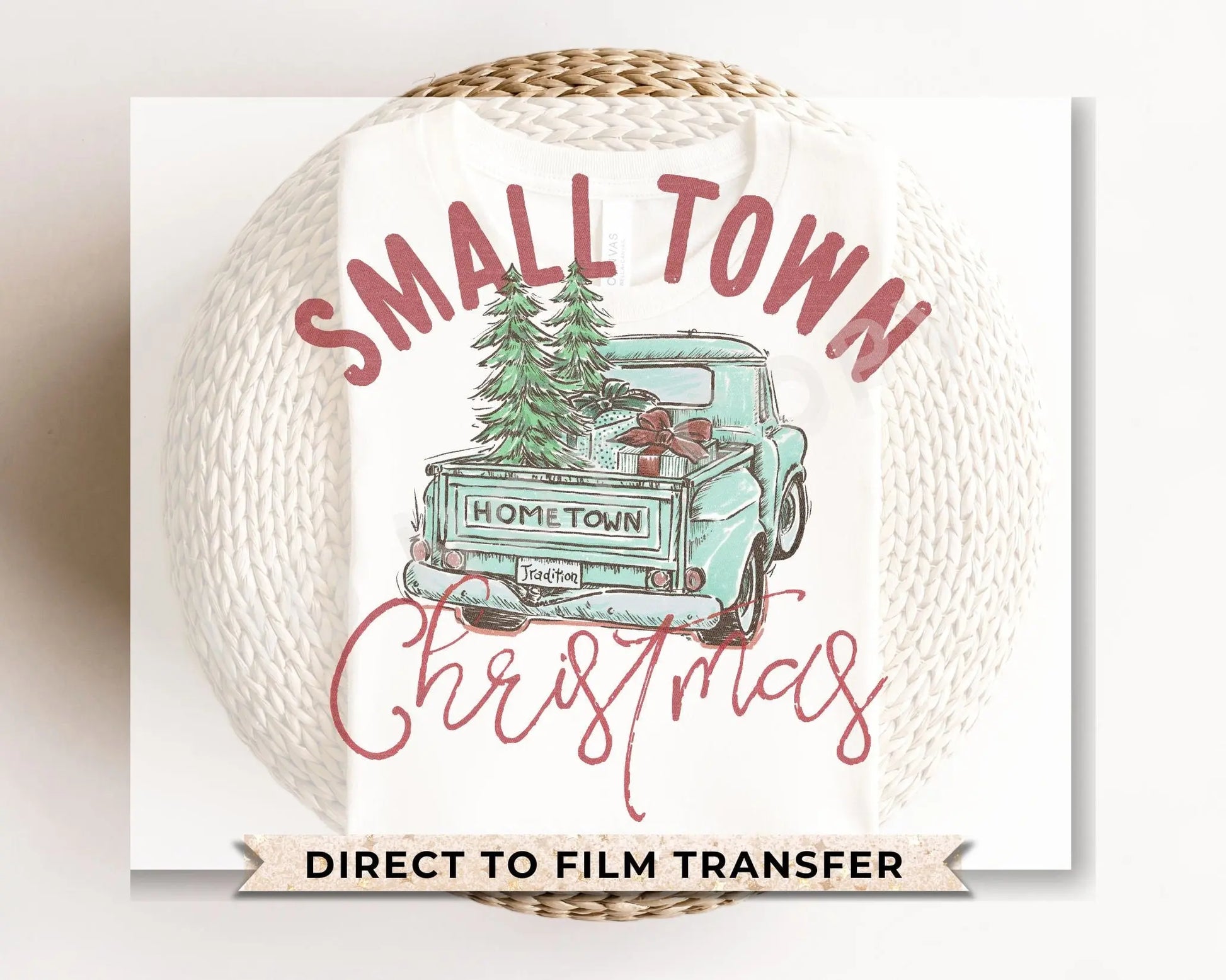 DTF Transfers, Ready to Press, T-shirt Transfers, Heat Transfer, Direct to Film, Holiday, Country, Small Town Vintage Christmas Truck