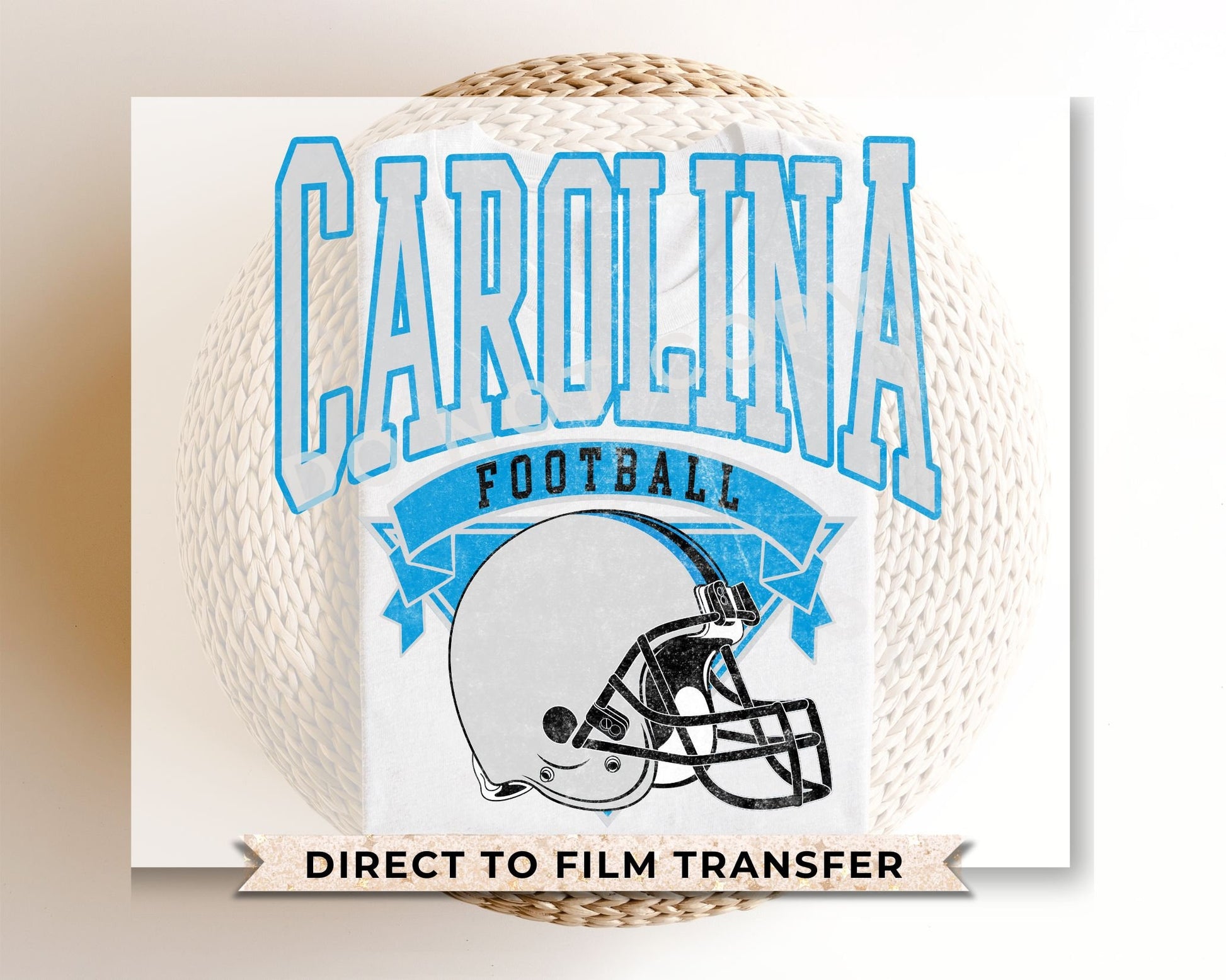 Football DTF Transfers, Ready to Press, T-shirt Transfers, Heat Transfer, Direct to Film, Sports, Full Color, Vintage, Carolina Football