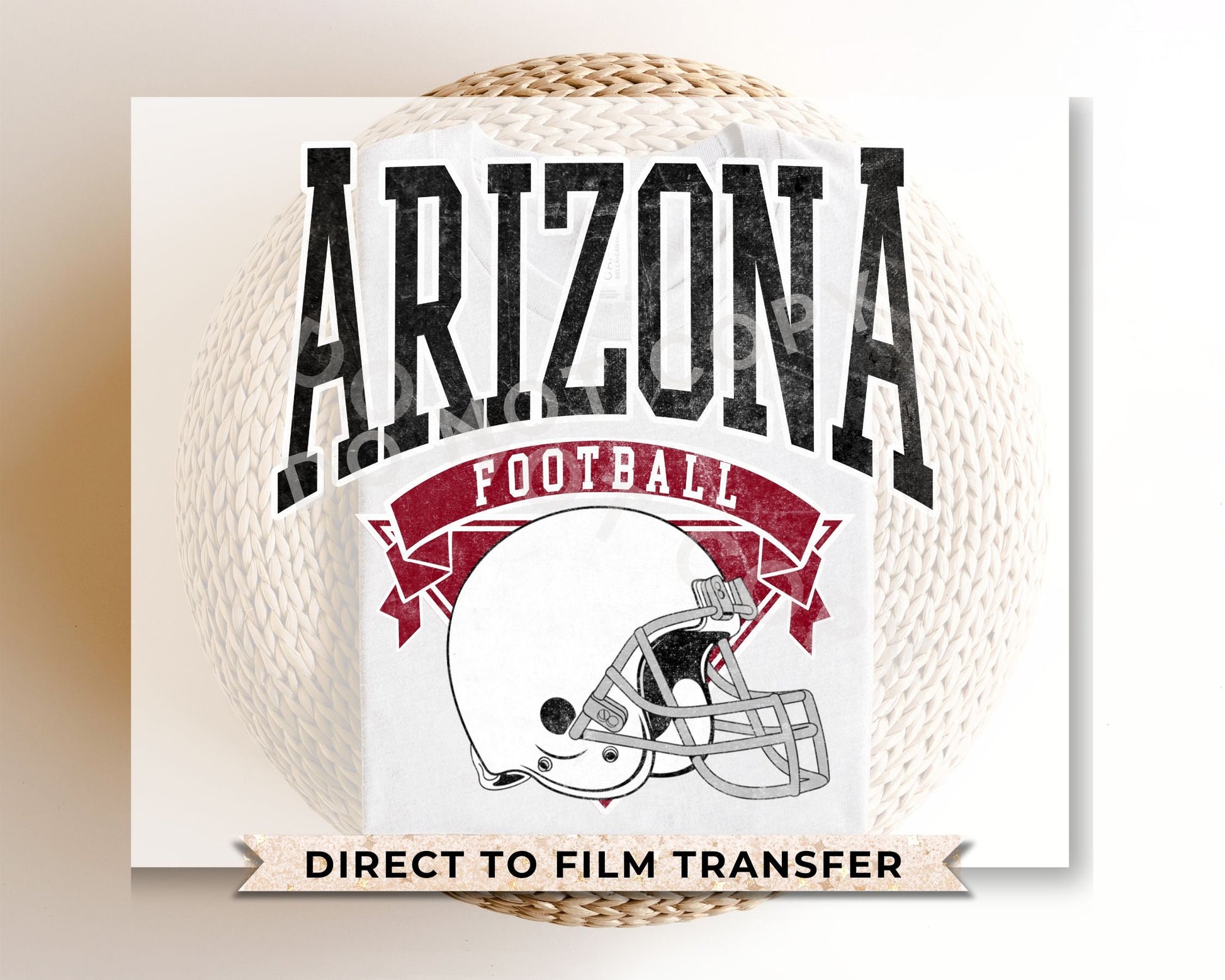 Football DTF Transfers, Ready to Press, T-shirt Transfers, Heat Transfer, Direct to Film, Sports, Full Color, Vintage, Arizona Football