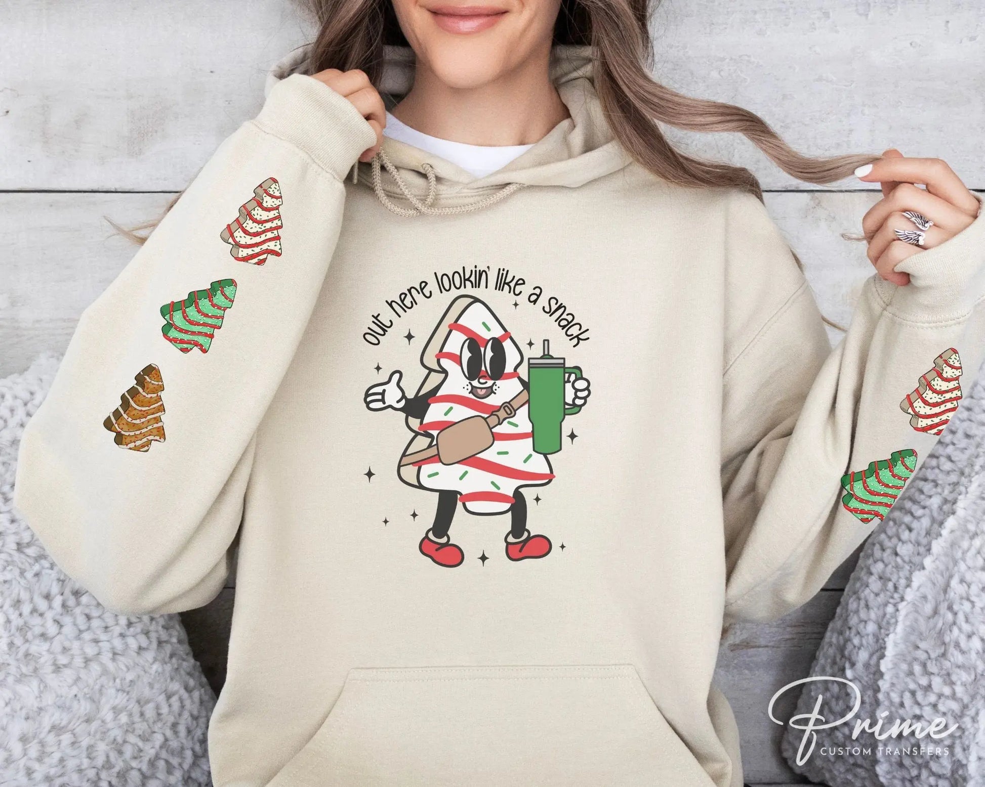 DTF Transfers, Ready to Press, T-shirt Transfers, Heat Transfer, Direct to Film, Holiday, Tumbler, Snack, Christmas Tree Cake Shirt Sleeves