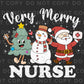 DTF Transfers, Ready to Press, T-shirt Transfers, Heat Transfer, Direct to Film, Hospital, Medical, Very Merry Nurse Retro Christmas