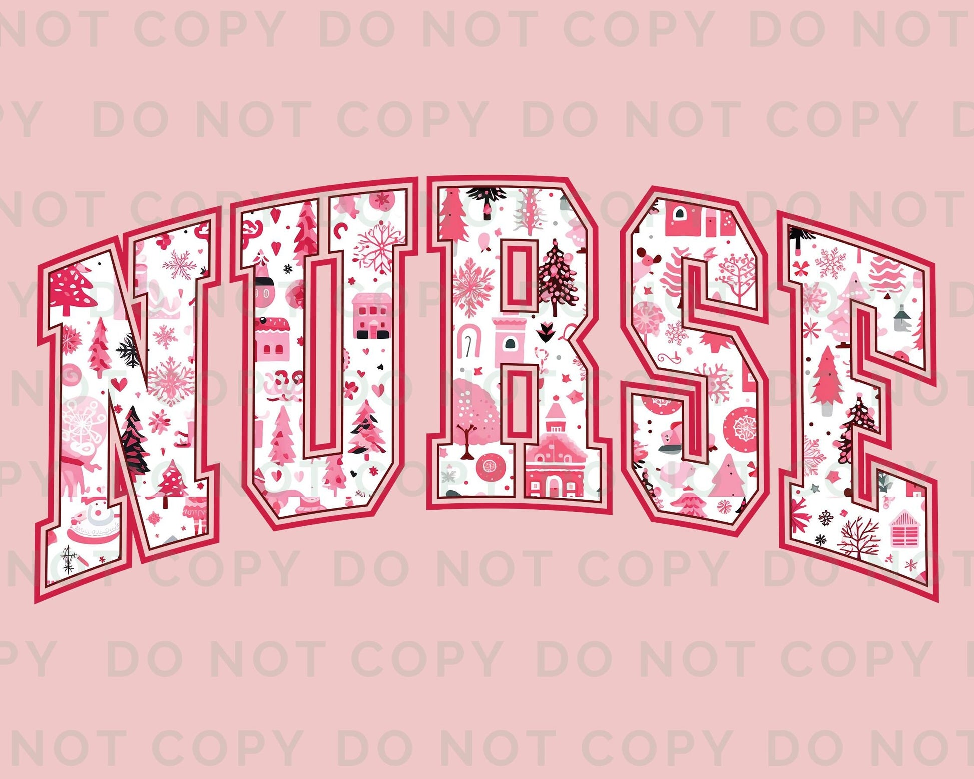 DTF Transfers, Ready to Press, T-shirt Transfers, Heat Transfer, Direct to Film, Hospital, Medical, Nurse Christmas Letter Collage