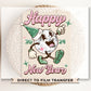 DTF Transfers, Ready to Press, T-shirt Transfers, Heat Transfer, Direct to Film, Holiday, Party, 2024, Retro Happy New Year