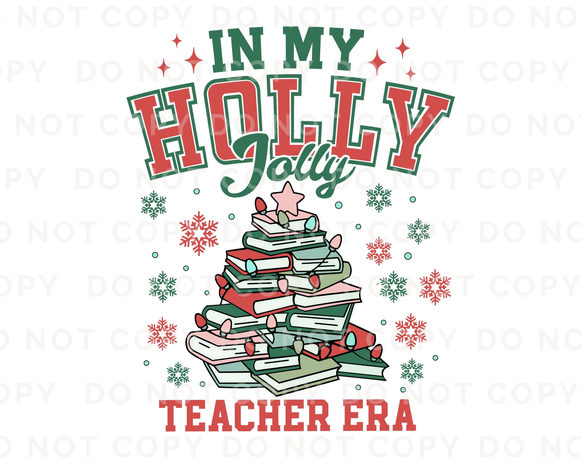 Christmas DTF Transfer, Ready to Press, T-shirt Transfer, Heat Transfer, Direct to Film, Holiday, Teacher Gift, School, Book Christmas Tree