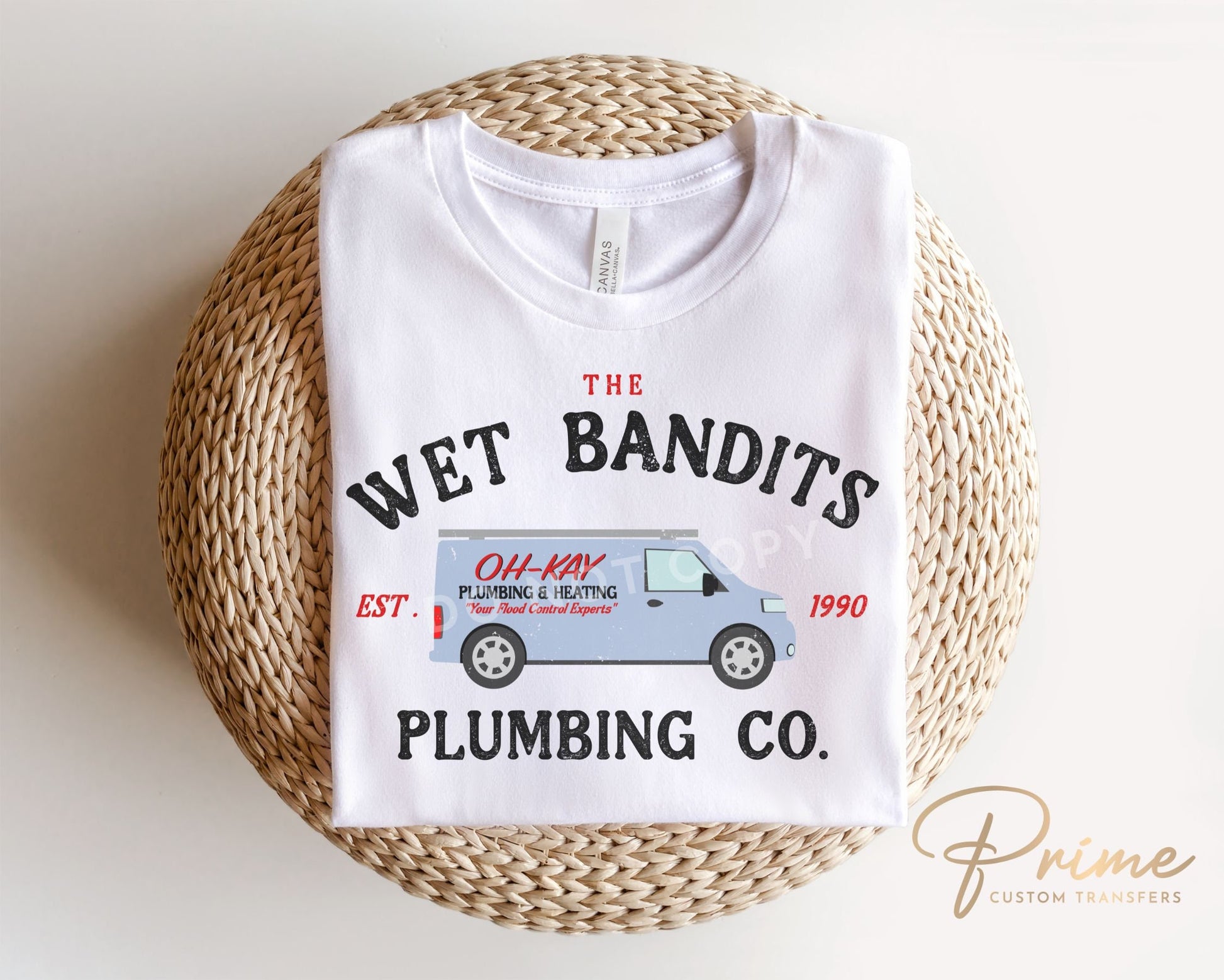 DTF Transfers, Ready to Press, T-shirt Transfers, Custom, Heat Transfer, Direct to Film, Christmas Movie, Wet Bandits Plumbing Company