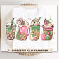 DTF Transfers, Ready to Press, T-shirt Transfers, Heat Transfer, Direct to Film, Holiday, Peppermint, Iced Latte, Pink Christmas Coffees