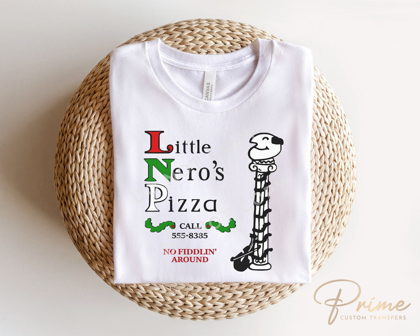 DTF Transfers, Ready to Press, T-shirt Transfers, Custom, Heat Transfer, Direct to Film, Funny, Christmas Movie, Little Nero's Pizza