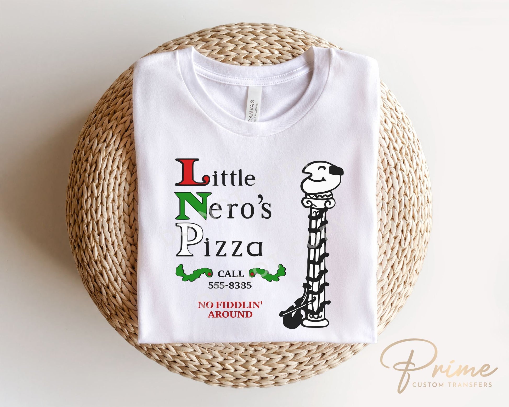 DTF Transfers, Ready to Press, T-shirt Transfers, Custom, Heat Transfer, Direct to Film, Funny, Christmas Movie, Little Nero's Pizza