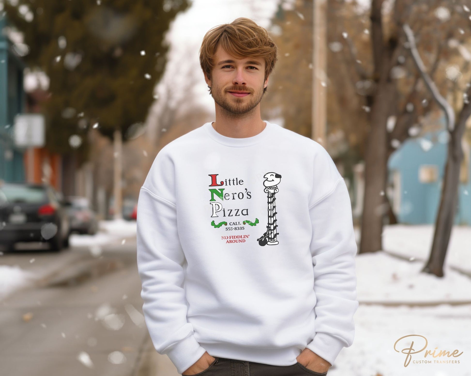 DTF Transfers, Ready to Press, T-shirt Transfers, Custom, Heat Transfer, Direct to Film, Funny, Christmas Movie, Little Nero's Pizza