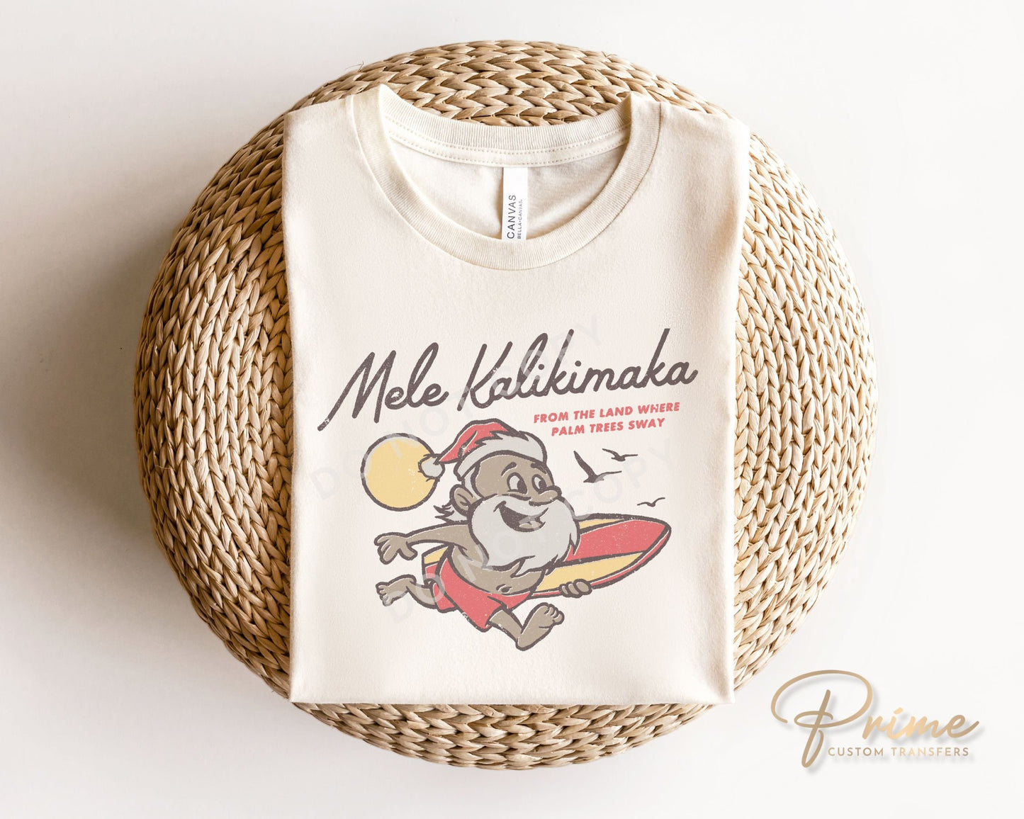 DTF Transfers, Ready to Press, T-shirt Transfers, Custom, Heat Transfer, Direct to Film, Christmas Song, Santa, Hawaii, Mele Kalikimaka