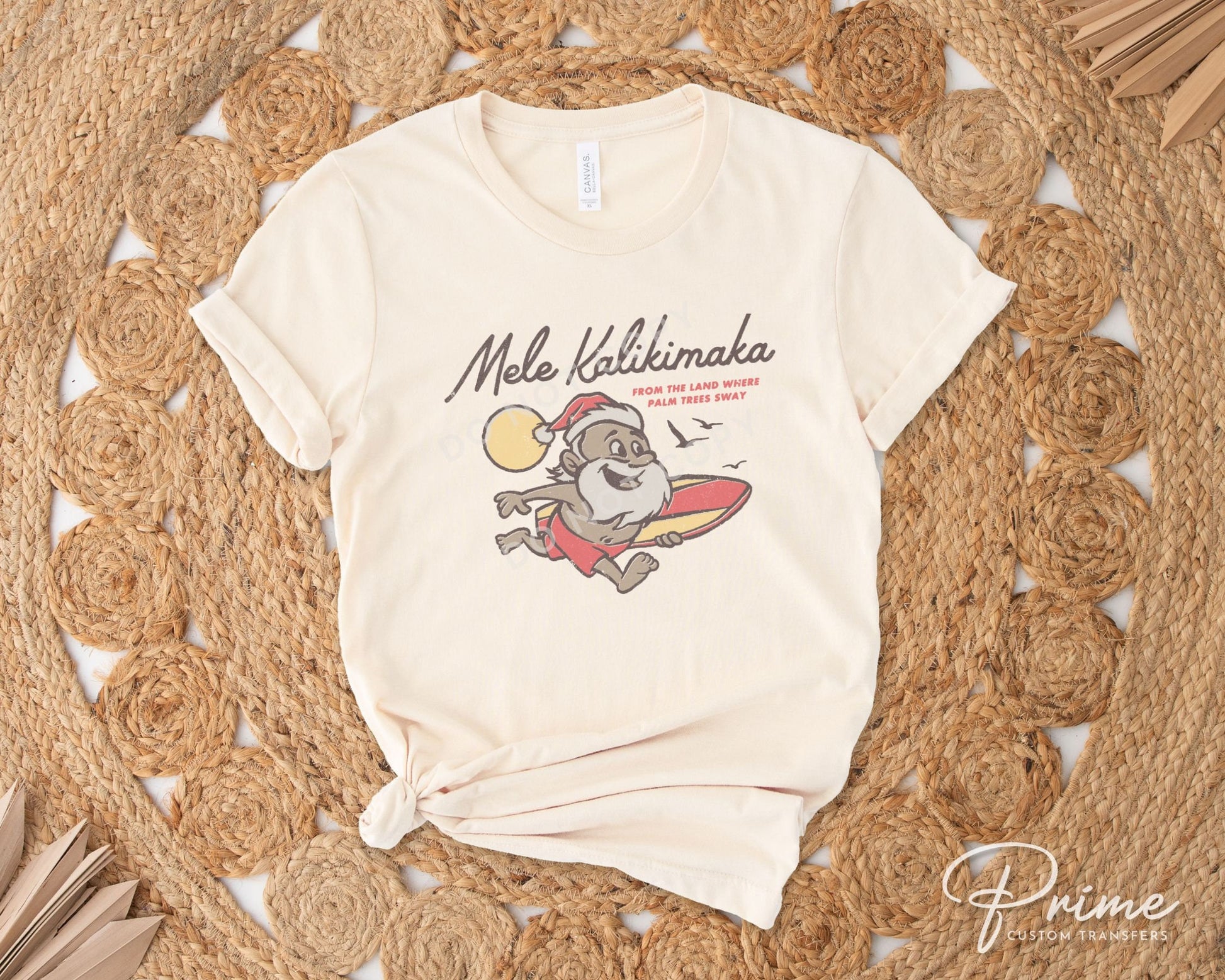 DTF Transfers, Ready to Press, T-shirt Transfers, Custom, Heat Transfer, Direct to Film, Christmas Song, Santa, Hawaii, Mele Kalikimaka