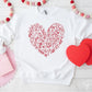Valentine's Day, DTF Transfers, Ready to Press, T-shirt Transfers, Heat Transfer, Direct to Film, Cold Peel, Love, Romance, Red Floral Heart