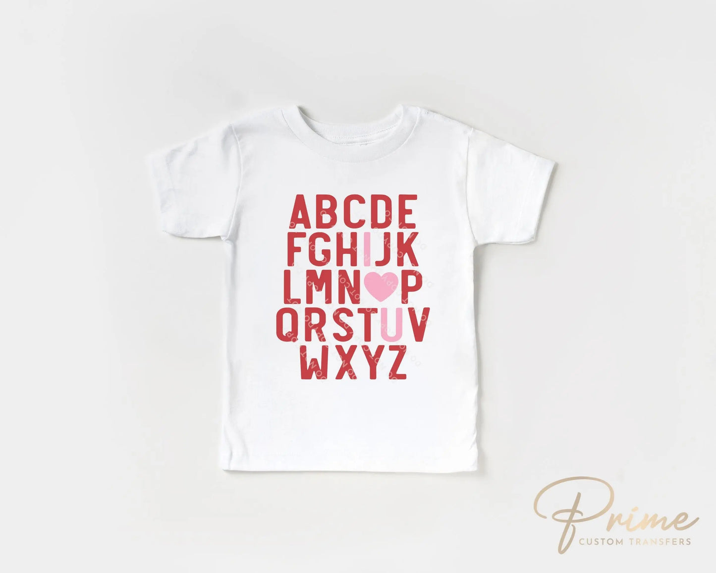 DTF Transfers, Ready to Press, T-shirt Transfers, Heat Transfer, Direct to Film, Cold Peel, Valentine’s Day, Valentine Alphabet I Love You