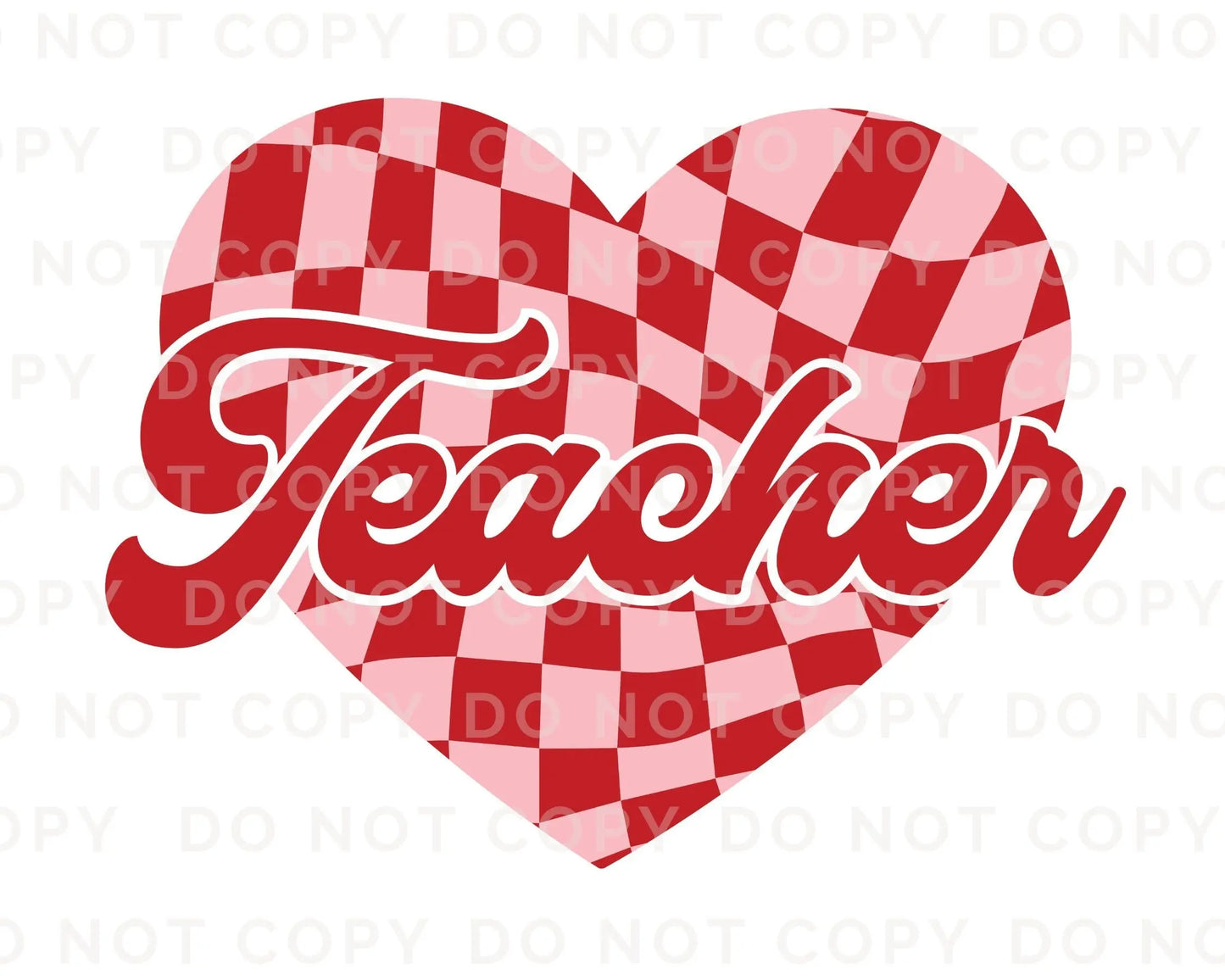 DTF Transfers, Ready to Press, T-shirt Transfers, Heat Transfer, Direct to Film, Valentine’s Day, Cold Peel, Gift, Teacher Checkered Heart