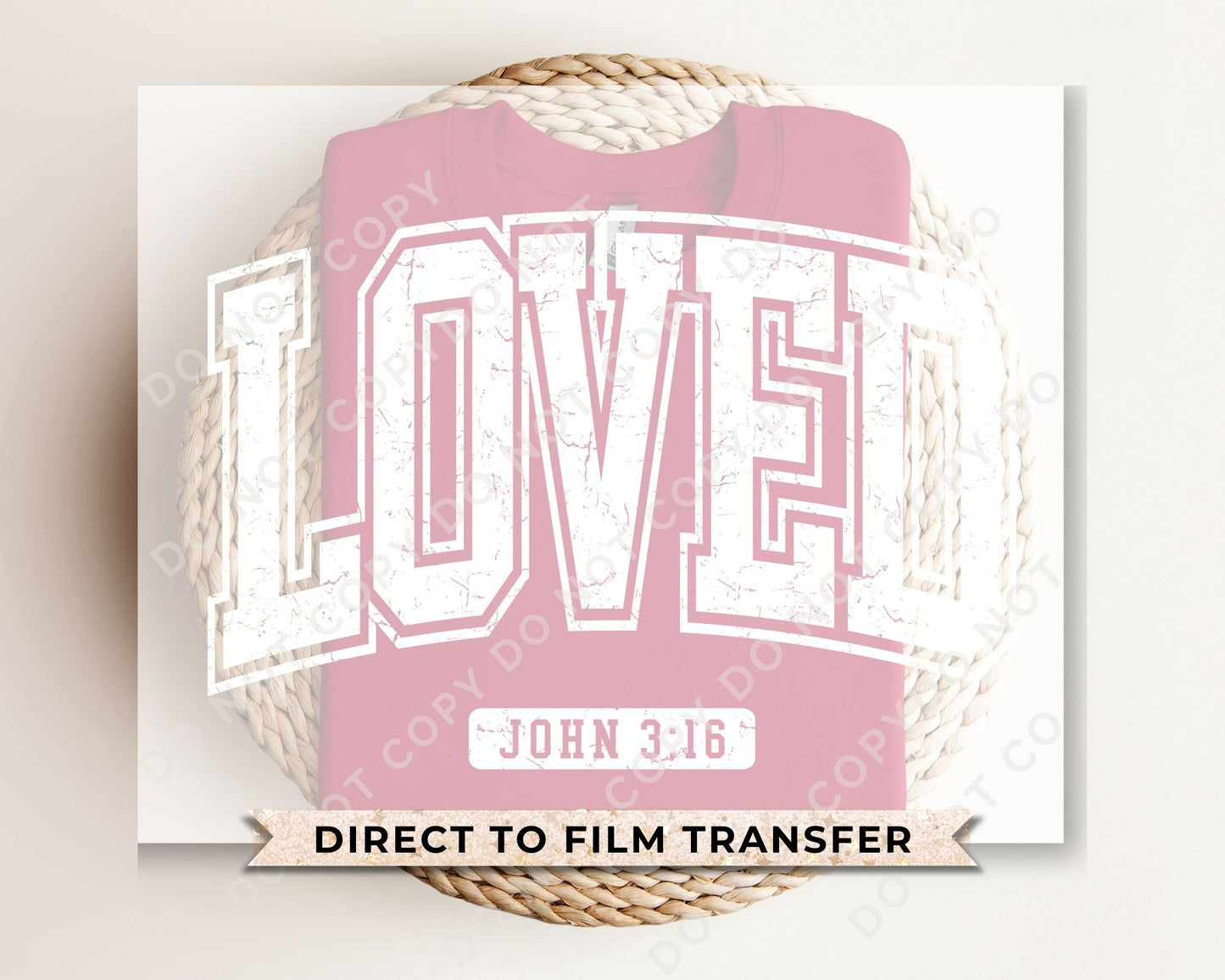 DTF Transfers, Ready to Press, T-shirt Transfers, Heat Transfer, Direct to Film, Cold Peel, Heart, Valentine's Day, Loved John 3:16