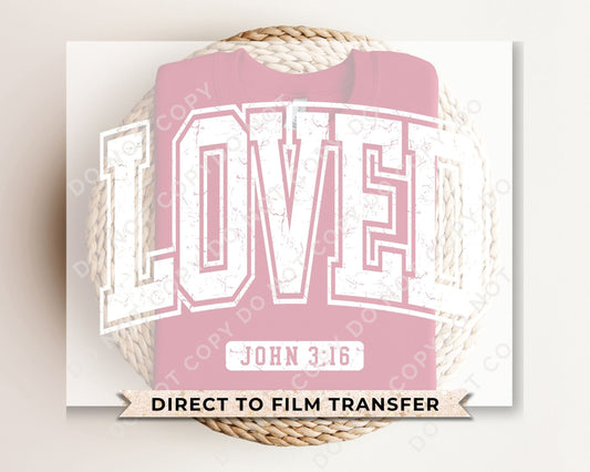 DTF Transfers, Ready to Press, T-shirt Transfers, Heat Transfer, Direct to Film, Cold Peel, Heart, Valentine's Day, Loved John 3:16