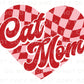 DTF Transfers, Ready to Press, T-shirt Transfers, Heat Transfer, Direct to Film, Cold Peel, Pets, Valentine's Day, Checkered Heart Cat Mom