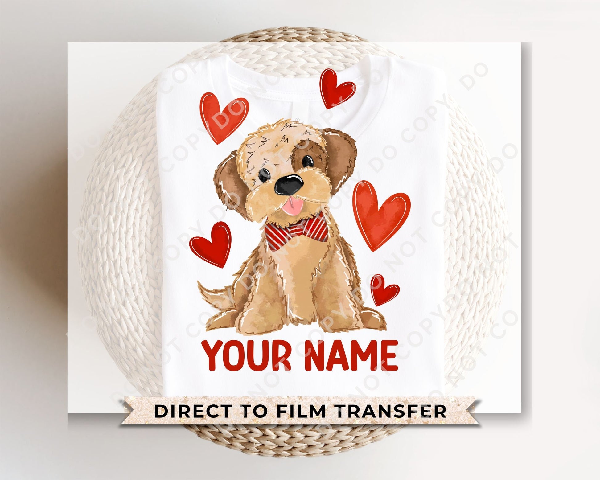 DTF Transfers, Ready to Press, T-shirt Transfers, Heat Transfer, Direct to Film, Cold Peel, Valentine's Day, Customized Valentine Boy Puppy