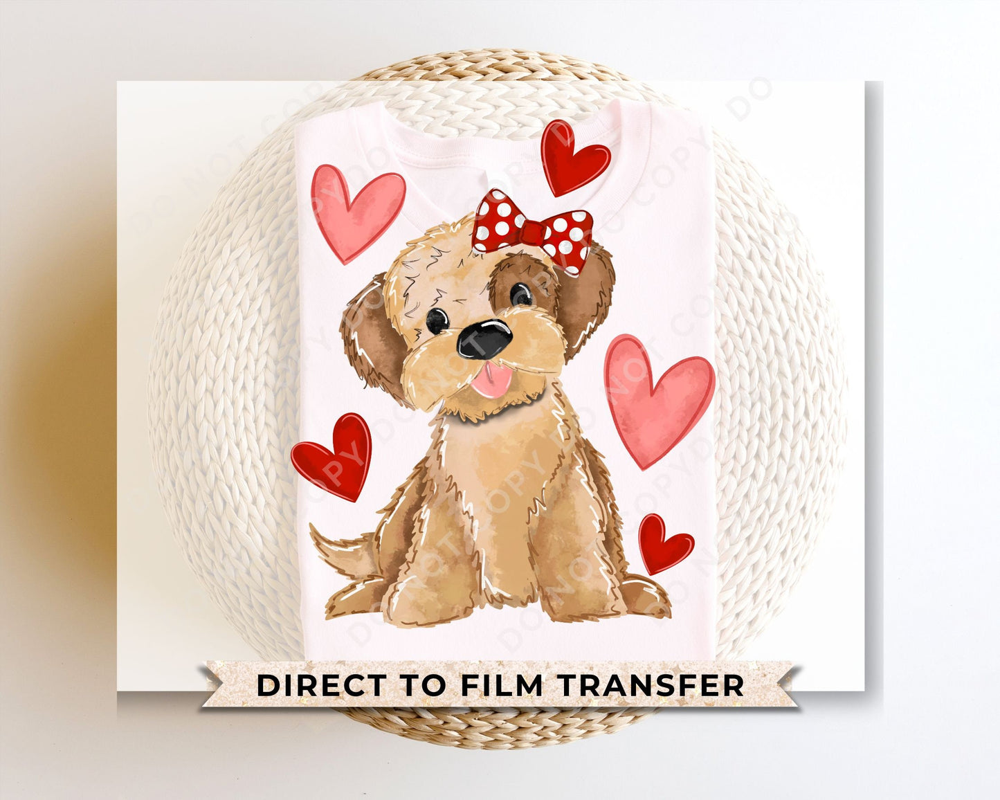 DTF Transfers, Ready to Press, T-shirt Transfers, Heat Transfer, Direct to Film, Cold Peel, Valentine's Day, Valentine Girl Puppy