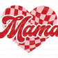 DTF Transfers, Ready to Press, T-shirt Transfers, Heat Transfer, Direct to Film, Cold Peel, Valentine's Day, Retro Checkered Heart Mama