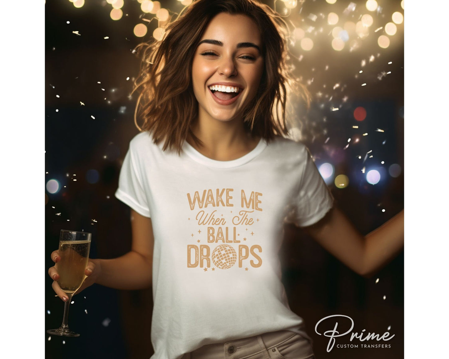 DTF Transfers, Ready to Press, T-shirt Transfers, Heat Transfer, Direct to Film, Holiday, Midnight, New Year, Wake Me When The Ball Drops