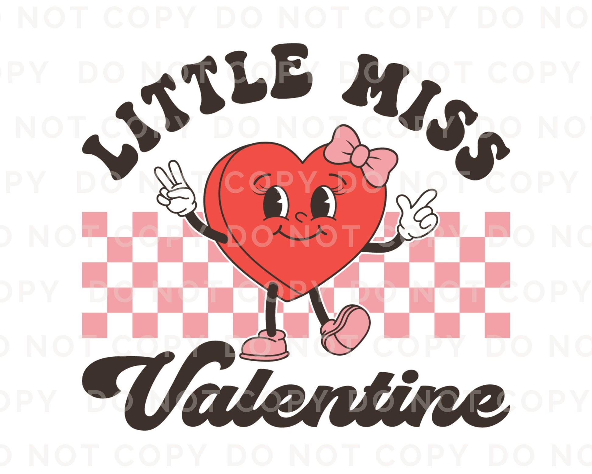 DTF Transfers, Ready to Press, T-shirt Transfers, Heat Transfer, Direct to Film, Valentine's Day, Retro, Cute, Girl, Little Miss Valentine