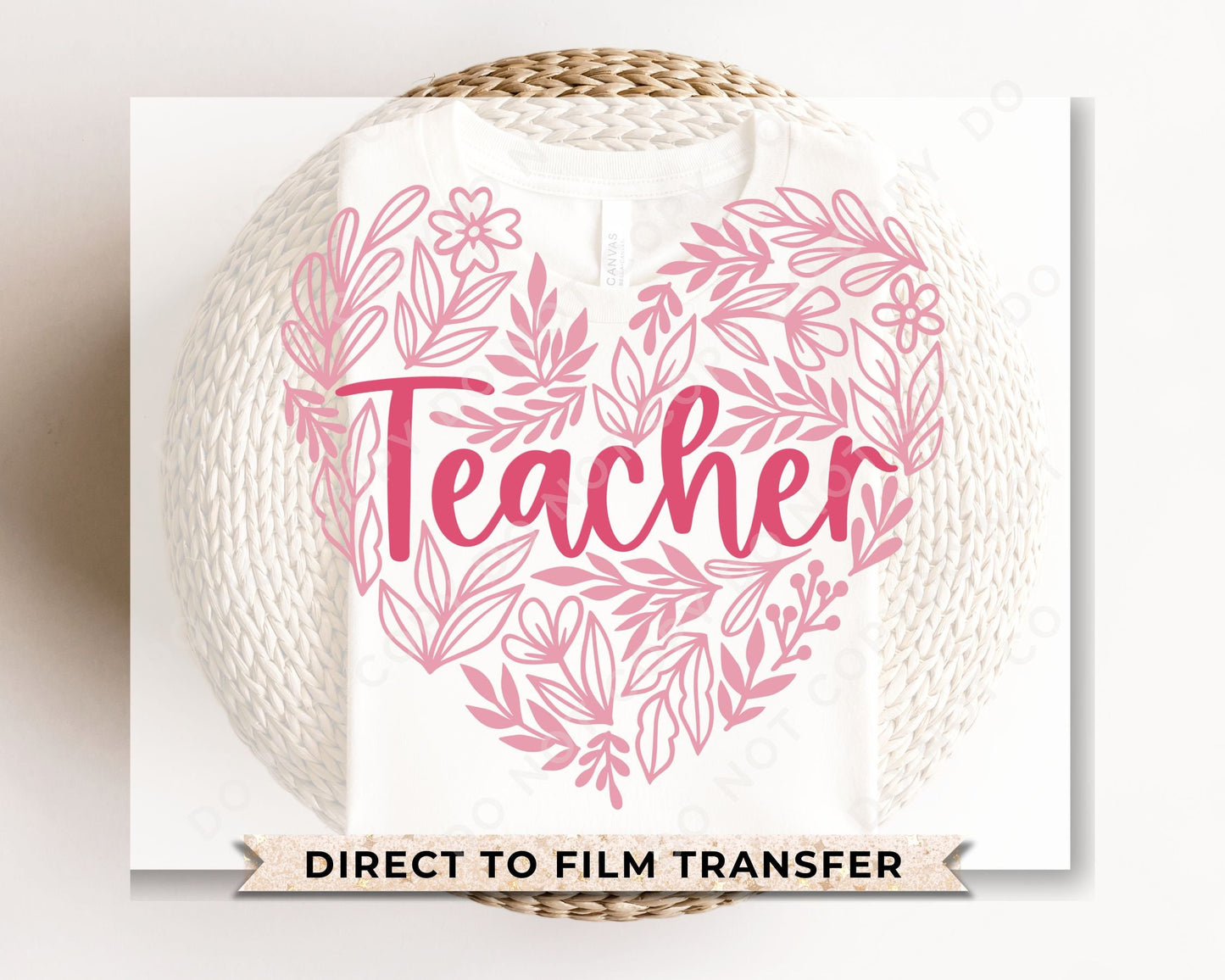 DTF Transfers, Ready to Press, T-shirt Transfers, Heat Transfer, Direct to Film, Valentine’s Day, Preschool, Gift, Teacher Floral Heart