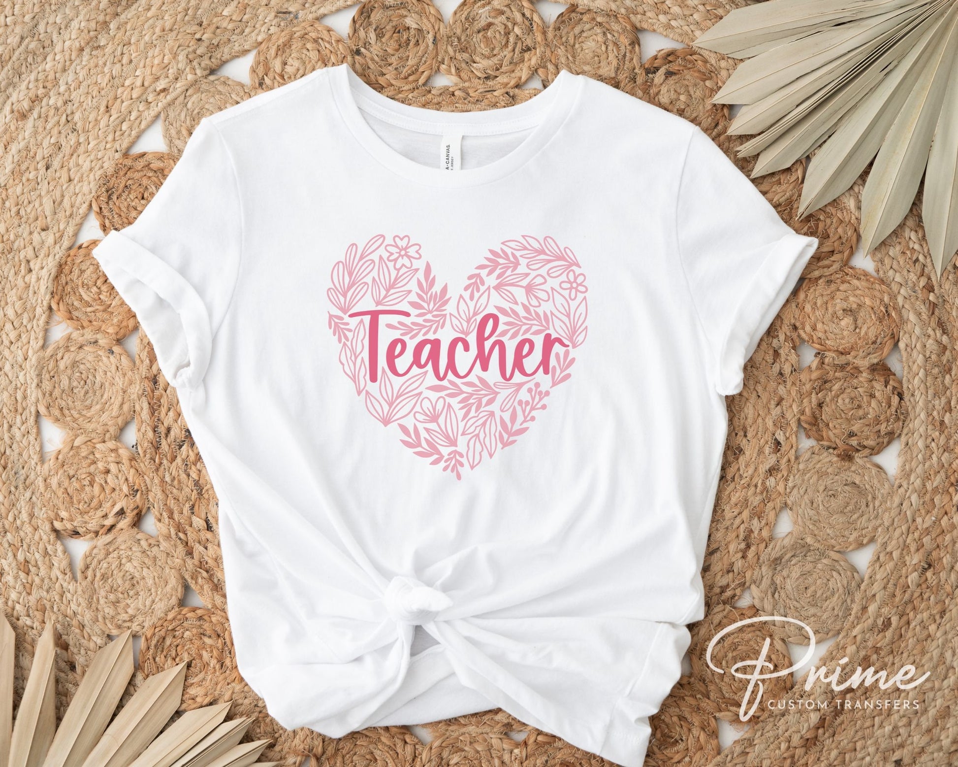 DTF Transfers, Ready to Press, T-shirt Transfers, Heat Transfer, Direct to Film, Valentine’s Day, Preschool, Gift, Teacher Floral Heart