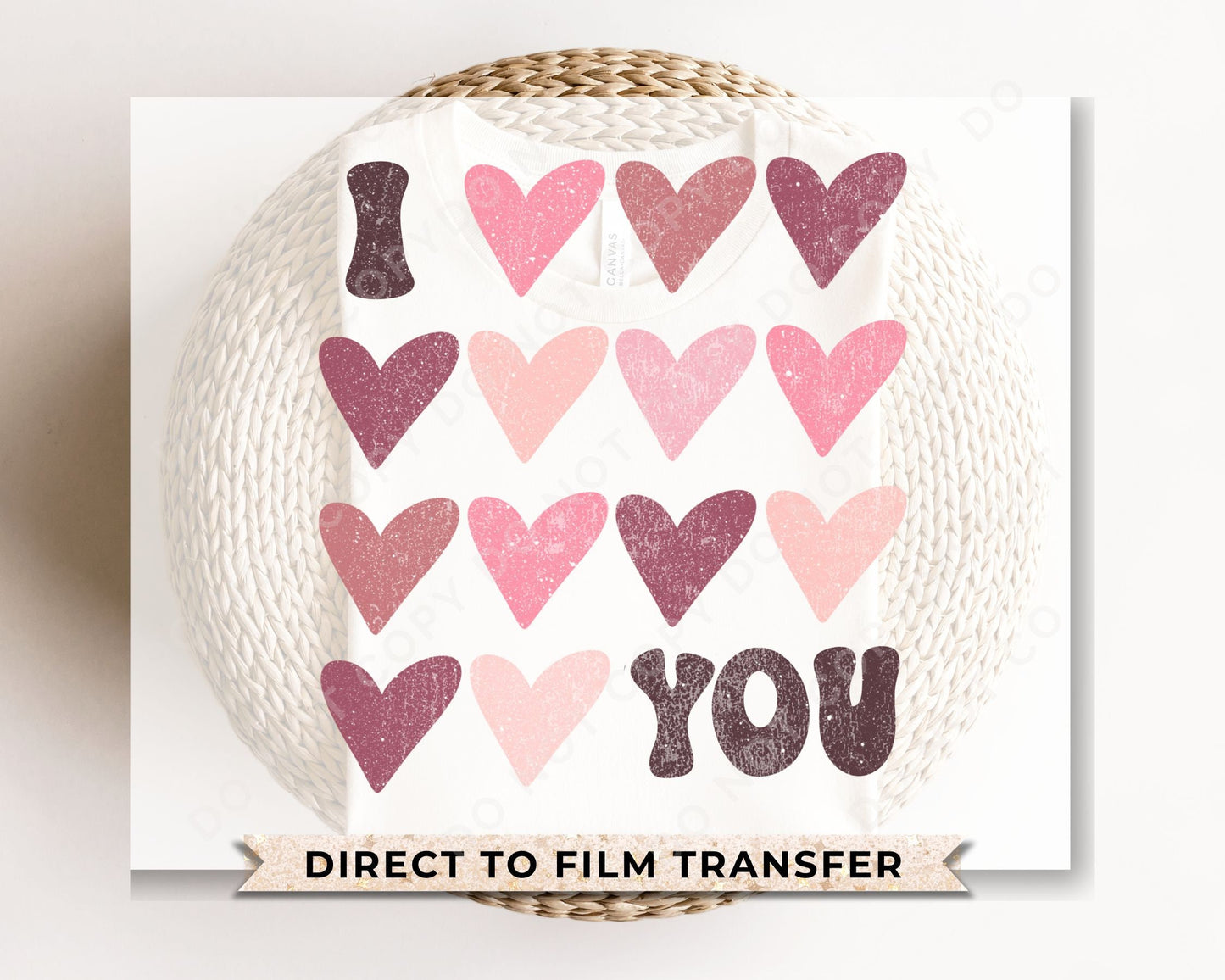 DTF Transfers, Ready to Press, T-shirt Transfers, Heat Transfer, Direct to Film, Cold Peel, Valentine's Day, Trendy, Heart, I Love You