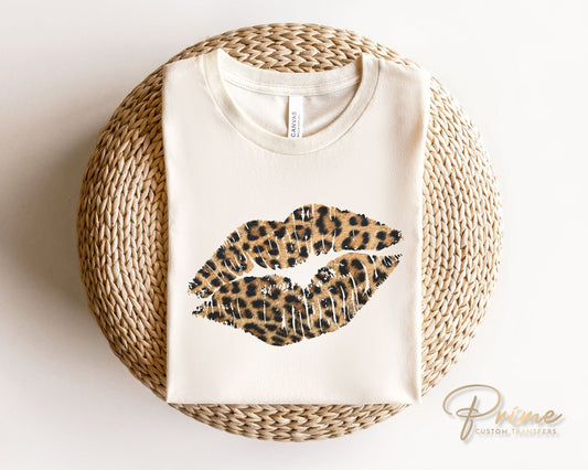 DTF Transfers, Ready to Press, T-shirt Transfers, Heat Transfer, Direct to Film, Cold Peel, Valentine's Day, Kiss, Cheetah, Leopard Lips