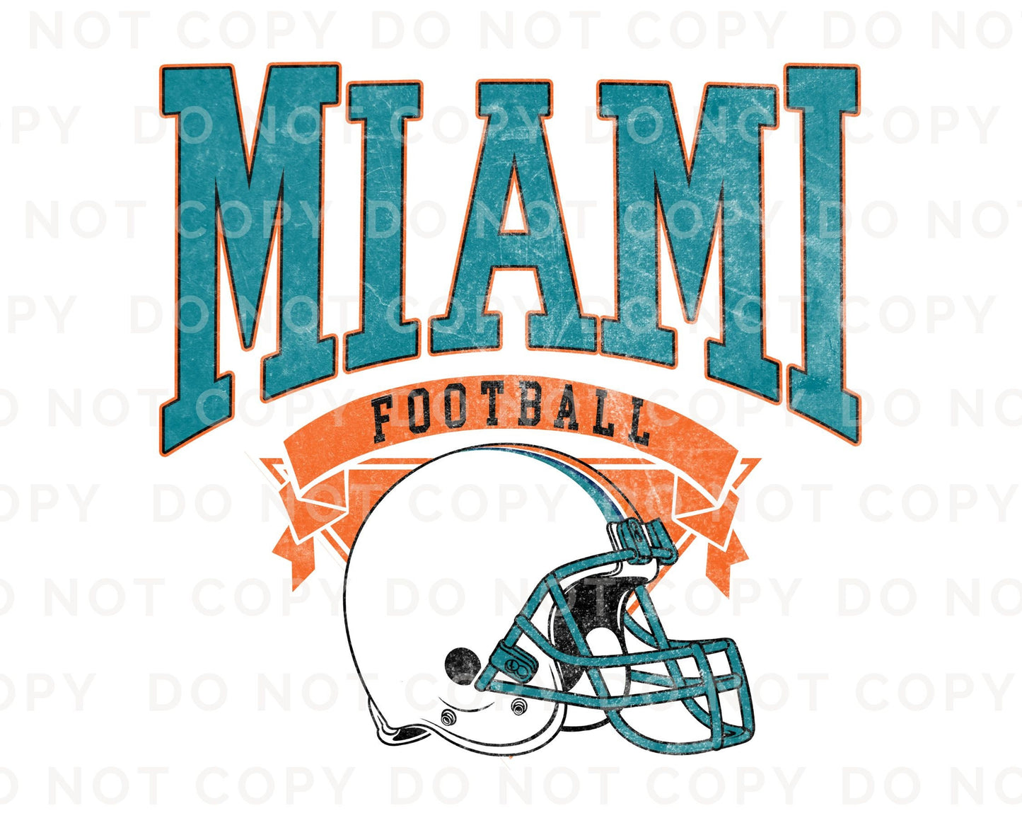 Football DTF Transfers, Ready to Press, T-shirt Transfers, Heat Transfer, Direct to Film, Full Color, Vintage, Florida, Miami Football