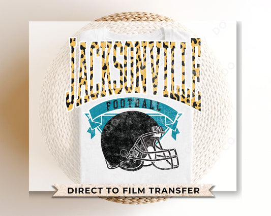 Football DTF Transfers, Ready to Press, T-shirt Transfers, Heat Transfer, Direct to Film, Sports, Full Color, Vintage, Jacksonville Football