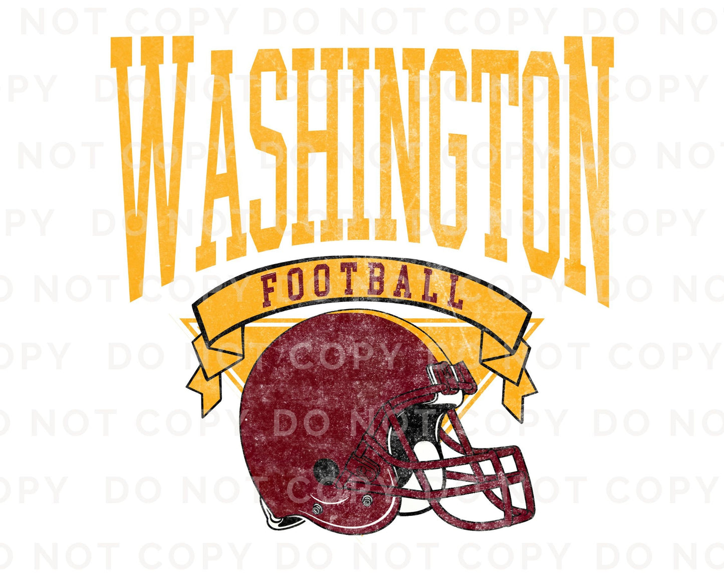 Football DTF Transfers, Ready to Press, T-shirt Transfers, Heat Transfer, Direct to Film, Sports, Full Color, Vintage, Washington Football