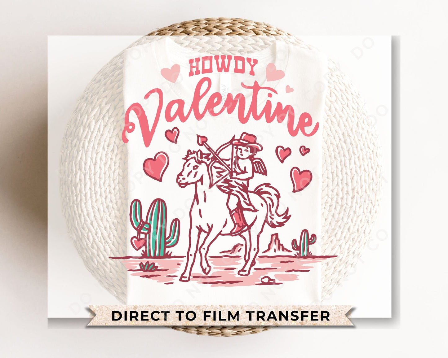 DTF Transfers, Ready to Press, T-shirt Transfers, Heat Transfer, Direct to Film, Cold Peel, Valentine's Day, Horse, Girl, Howdy Valentine