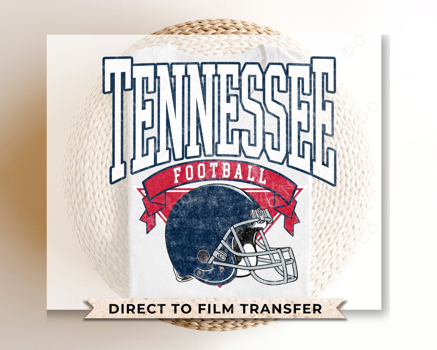 Football DTF Transfers, Ready to Press, T-shirt Transfers, Heat Transfer, Direct to Film, Sports, Full Color, Vintage, Tennessee Football