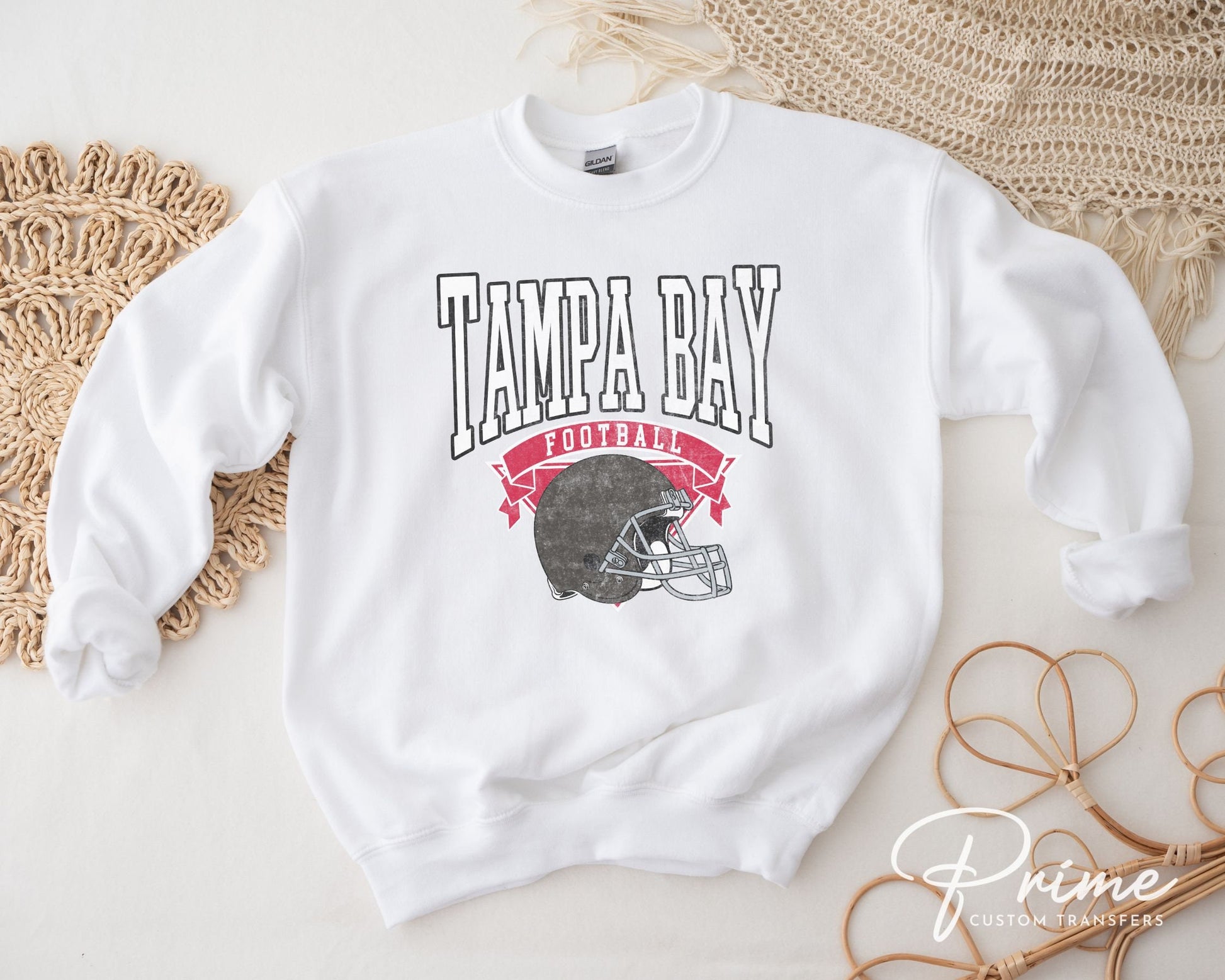 Football DTF Transfers, Ready to Press, T-shirt Transfers, Heat Transfer, Direct to Film, Sports, Full Color, Vintage, Tampa Bay Football