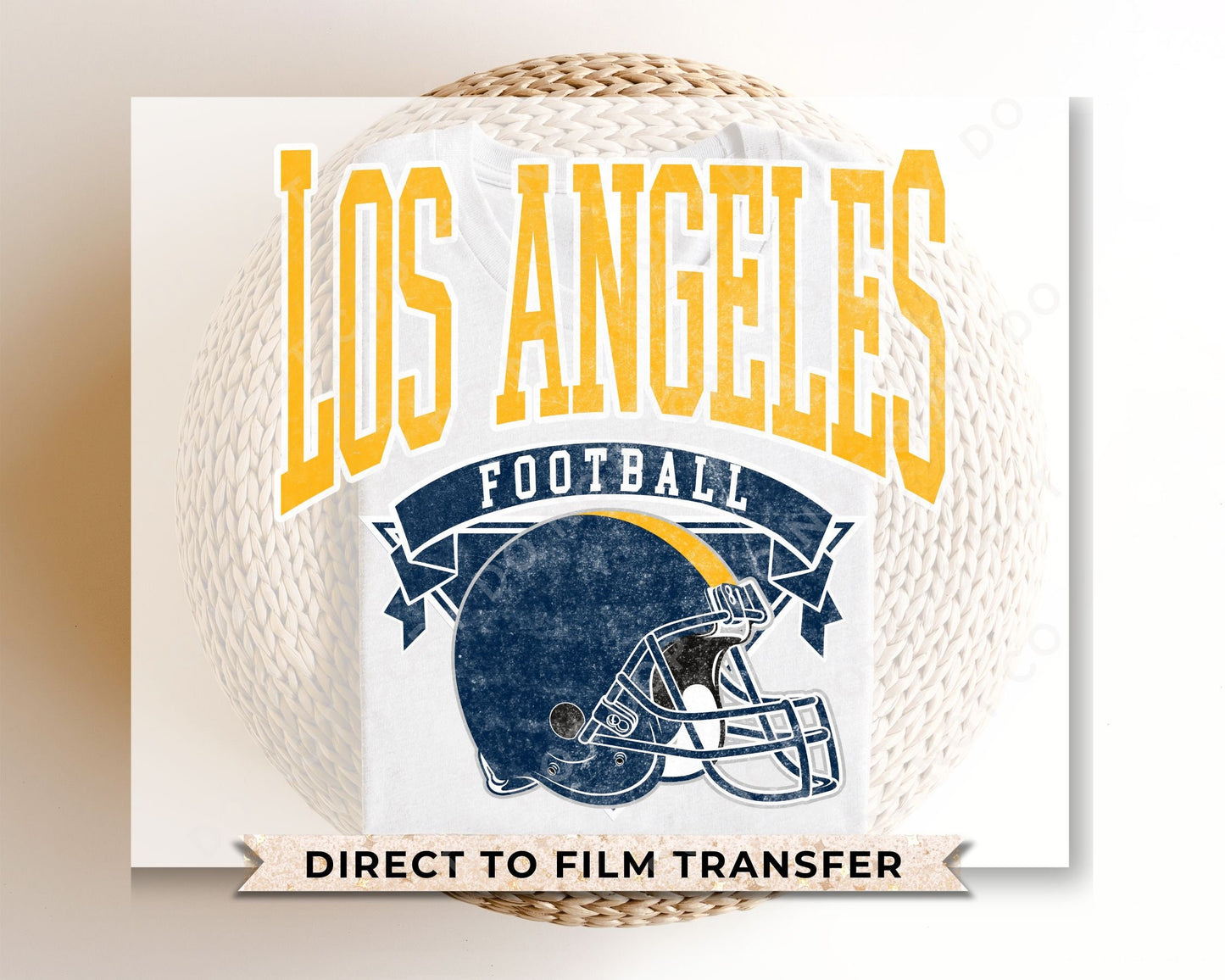 Football DTF Transfers, Ready to Press, T-shirt Transfers, Heat Transfer, Direct to Film, Sports, Full Color, Vintage, Los Angeles Football