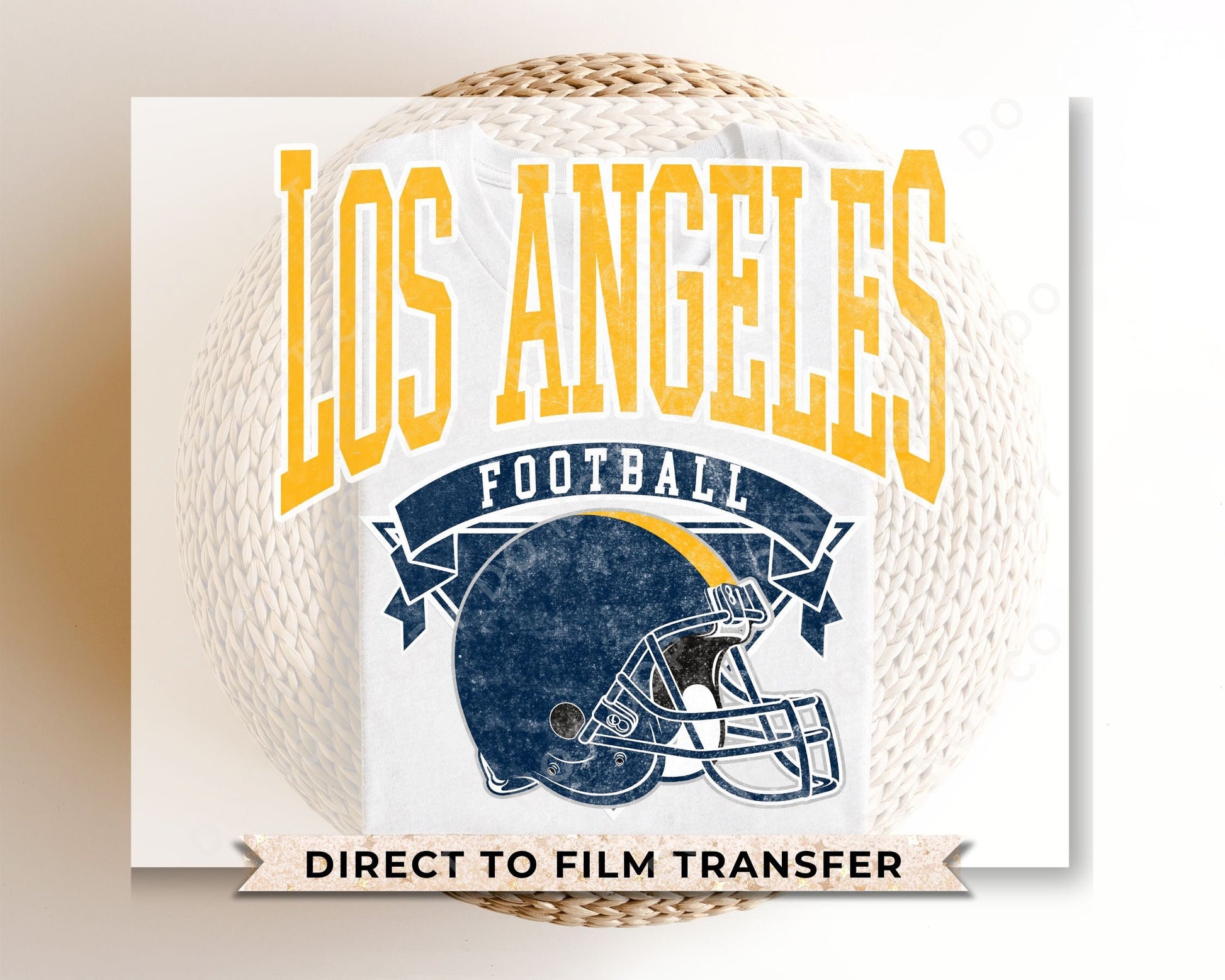 Football DTF Transfers, Ready to Press, T-shirt Transfers, Heat Transfer, Direct to Film, Sports, Full Color, Vintage, Los Angeles Football
