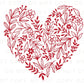 Valentine's Day, DTF Transfers, Ready to Press, T-shirt Transfers, Heat Transfer, Direct to Film, Cold Peel, Love, Romance, Red Floral Heart