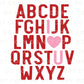 DTF Transfers, Ready to Press, T-shirt Transfers, Heat Transfer, Direct to Film, Cold Peel, Valentine’s Day, Valentine Alphabet I Love You